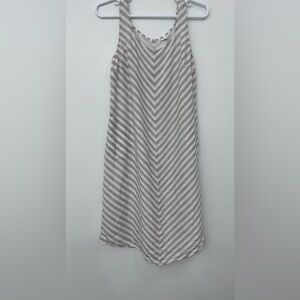 J. Jill Gray and White Striped A-Line Skirt Size L